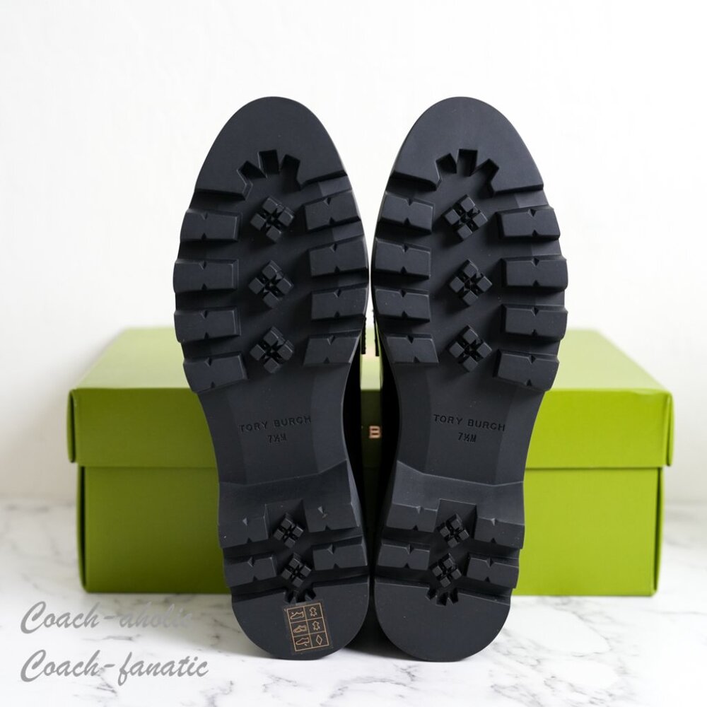 NIB Tory Burch Everly Leather Mini Chunky Loafer Flat Cambridge Shoes Size 7.5/8 - Picture 7 of 9